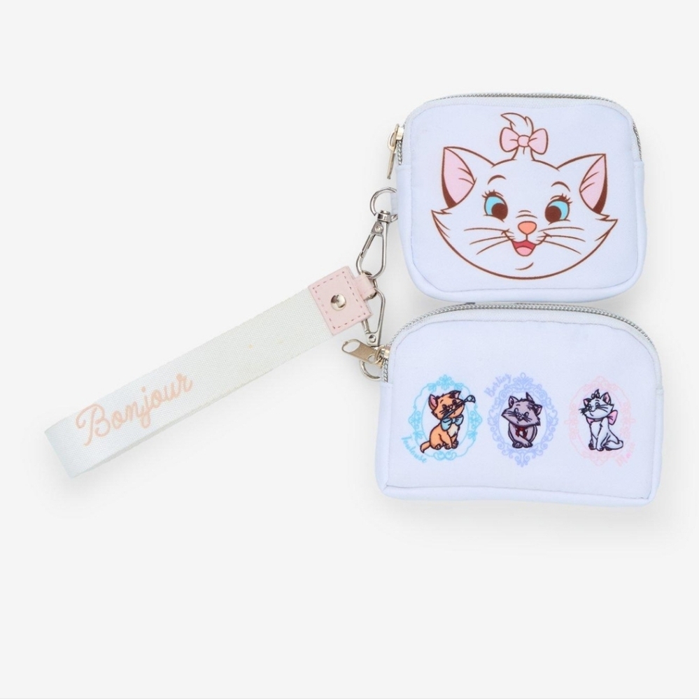 NWT Disney The Aristocats Marie & Kittens coin purse wristlet set